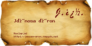 Jánosa Áron névjegykártya
